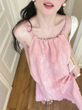 Pink Suspension Dresses Women's Summer New Beach Beach Dress Hanging Neck Design Small Dress
