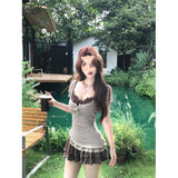 Spice Girls Wear Lace Slings Suspension Dress Women's 2026 Summer New Design Mask T-Shirt Two-Sleeve