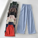 2025 Tight High-Waisted Striped Straight Sweater Women's Autumn Loose Thin Drawstring Tungs Wide Leg Sleet Sleet Sleet Sleet