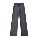 Summer New Yoga Elastic High-Waisted Loose-Rloose Straight Trousers Languid Languid Casual Drag Trousers