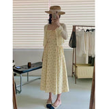Summer Seaside Holiday Tide 2025 New Summer French High-End Feel Beautiful Temperament Floral Sling Dress Woman