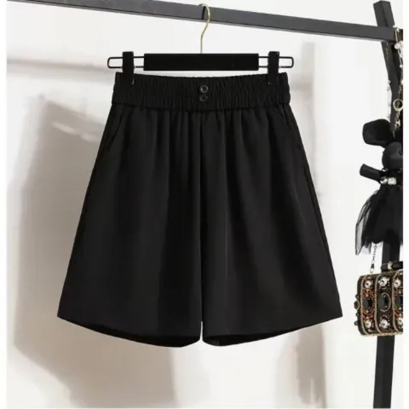 Shorts Women Summer Thin Loose Thin Ice Silk Cool Pants Small A Word Casual Broad Leg Pants High Waist