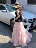 Pink Dress Women's Summer 2026 New Flowing Yarn Escromanry Porfish Vertery Long Summer Purple Dress