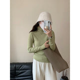 KANING Solid Color Pile Sweater Bottom Shirt 2026 Autumn And Winter New Sweet Wind Clear Pure Knitted Girl