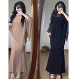 Large Size Women's Pear-Shaped Body With A Dress Summer Fat MM Cover Thin Temperament Dress Shirt Set