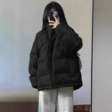 Solid Color Zipper Cotton Women's New Commuting Wind-Clamming Cotton To Keep Warm Small Cotton Jackets Thicker
