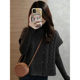 LEKA Senior Sense Shoulder Cardigan Knitted Vest Women's Autumn And Winter New Design Feel Chic Sleeveless Top