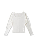 Big U Collar Long-Sleeved T-Shirt T-Shirt Inside The New Pure Desire