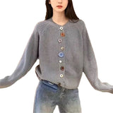 KANING Niche Design Ribbon Loose Knitted Cardigan Women 2026 Autumn New Lazy Wind Sweater Women's Coat