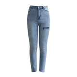 Spice Girls Spring And Summer Fashion Before And After Cutting High-Waisted Trousers Elastic Repair Small Foot Pants Trousers Nine Trousers
