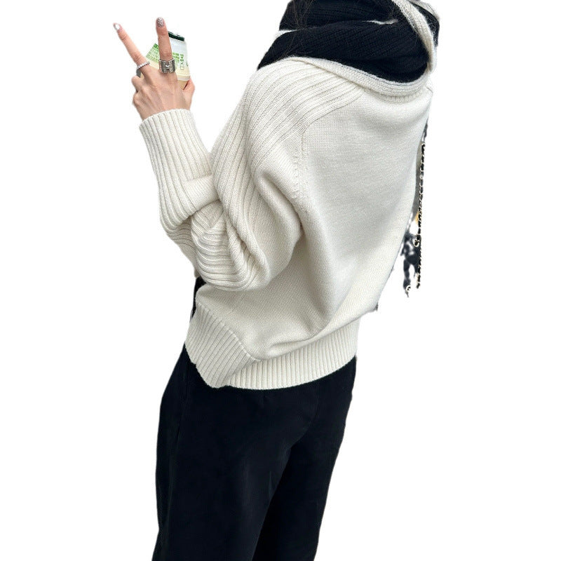 KANING Korean Version Of The Basic Round-Neck Red Sweater Women 2026 Autumn And Winter New Lazy Style Design Knitted Shirt