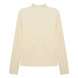 KANING Korean Vintage Tuffen Thick Knitted T-Shirt 2026 Autumn And Winter New Half-High Collar With Sweater Woman