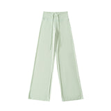Summer New Yoga Elastic High-Waisted Loose-Rloose Straight Trousers Languid Languid Casual Drag Trousers