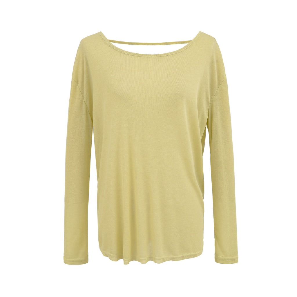 Twisting Back Sunscreen T-Shirts In The Long-Sleeved Autumn With A New T-Shirt Collar