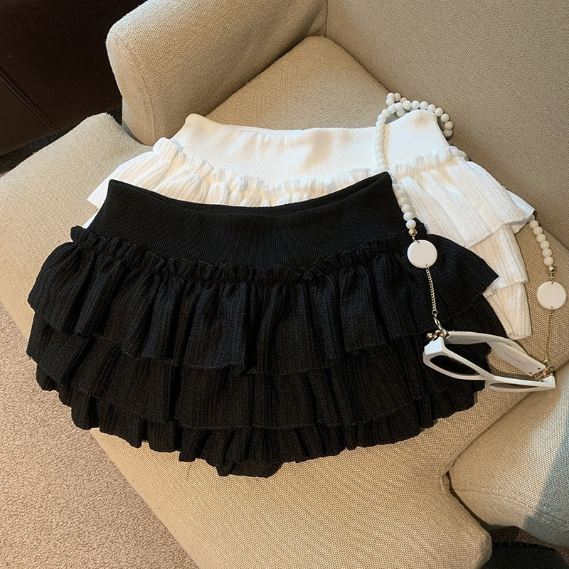 Sweet Wind Multi-Level Spoon Cake Half Dress Girl Spring Summer A Short Skirt