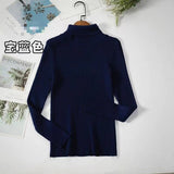 Spring And Autumn Blouse New Korean Version Of The Slime With High-Necked Long-Sleeved Bottom Shirt Thin Sweater Knitted Sweater Tide