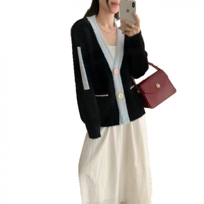 KANING Sweet And Gentle Knitted Cardigan 2026 Autumn New Women's Lazy Wind Loose Sweater Jacket
