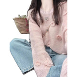 KANING Korean Round-Neck Thin Long-Sleeved Knitted Shirt 2026 Autumn Women's New Loose Thin Flower Top