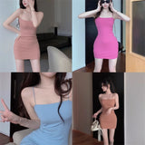 Summer Sexy Sweet Hottie Fine Sling Dress Women's Design Sense Slimming Inside The Bag Of The Ass Skirt