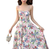 Tea Break French Gentle Wind And Breeze Hanging Dress Women's Summer New Temperament High-End Small Long Dress