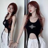 Fashion Design Print Sexy Sling Vest Women Summer New Hottie Style Slim Short Top Tide