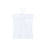 Rope-Smeared Waistcoat Female + Blue Broken Flower Skirt Summer New Seaside Holiday Style Two Sets
