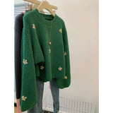 Milk Call Soft Glutinous Glutinous ~ Green Jacket Loose Sweater Women's Autumn And Winter Lazy Sense Of Relaxation