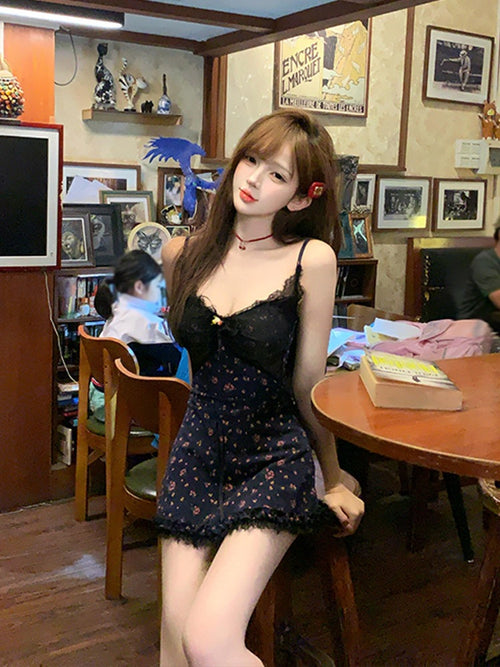 (40 Cotton) SYJ/Shu Yijia Pure-Want Hottie Sling Dress Lace Splicing Bag Left