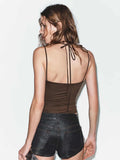 Sexy Babes Lace Splicing Sling With Ajoint Dress Woman Summer New Tight Skinny Vest Strapped