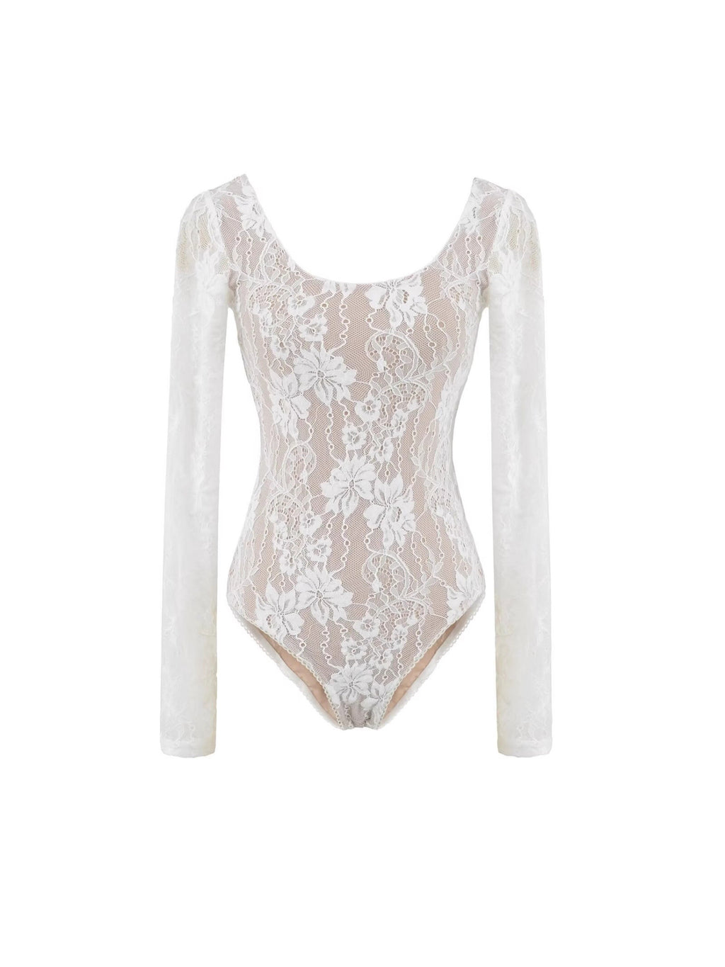 Fashion New Lace Splicing Long Sleeve Crobrate Crobrate Yarn Net Hollow Hook Babes Conjoined Shirt
