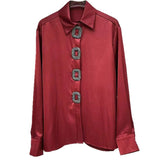 Euro 2026 New Niche Heavy Design Shirt Sex To Loose Long-Sleeved Women's Shirt Top