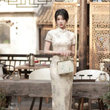 Purely Want The New Chinese Style Improved Version Of The Cheongsam Dress Women's Summer Design Sense Of Small Body-In-Comb And Hips Long Dress
