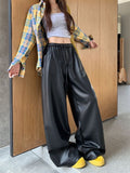 Black Leather Pants 2025PU Slacks Autumn And Winter High Waist Thin Straight New Pants Loose Mop