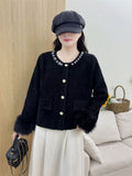 KANING Pink Yangerming Knitted Cardigan 2026 Autumn New Women's Sweater Coat Woman