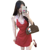 Summer Temperament Hottie Style Lace Hanging Neck Dress Female Korean Version Of The Design Sense Slimming Slimming A-Word Dress