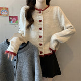 Kanzing Love Button Knitted Cardigan Women 2026 Early Autumn New Lazy Soft Glutinous Sweater Coat Women