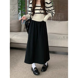 Plus Velvet Thick Cashmeline Half Dress Women Autumn And Winter 2025 New High-Waist Display A Skirt Medium-Long Large Swing Skirt