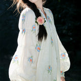 Original Embroidery Heavy Industry Lantern Sleeve Long Sleeves Fat Dress 2026 Spring And Summer New Long Dress