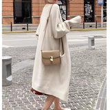 Lazy Wind Long Sweater Coat Women's Autumn And Winter New Korean Version Of Loose Pocket Knitted Open Shirt Outside