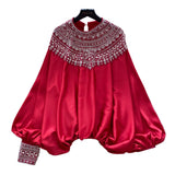 French Ocean Fine High-End Nail-Ball Shirt Fashion Loose Shirt Women