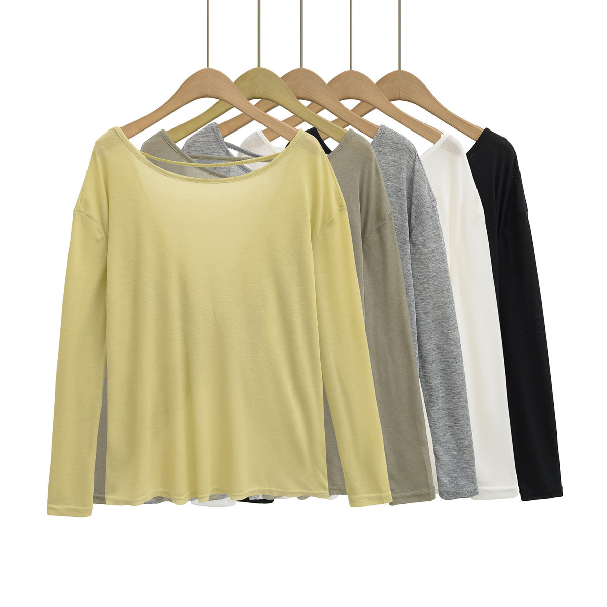 Twisting Back Sunscreen T-Shirts In The Long-Sleeved Autumn With A New T-Shirt Collar
