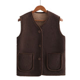 Lamb Coat Vest Vest Mother Shoulder Autumn And Winter Plus Velvet In The Elderly Thicken New Wear Warm