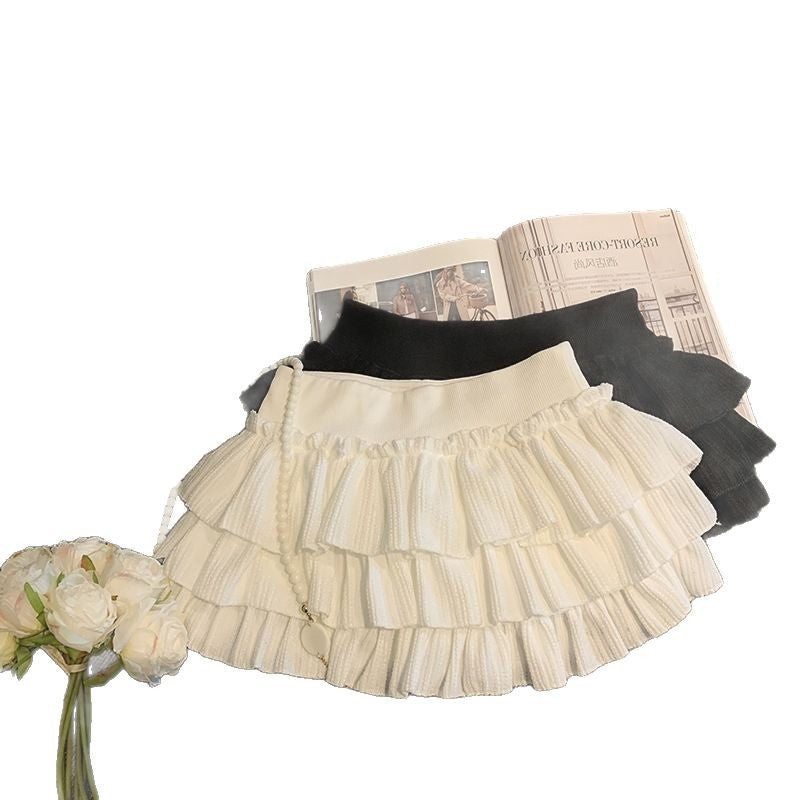 Sweet Wind Multi-Level Spoon Cake Half Dress Girl Spring Summer A Short Skirt