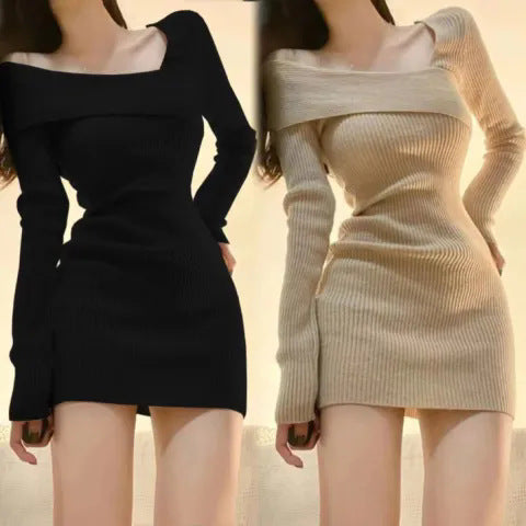 2025 Autumn And Winter New Dress Dress With The Hips Hottie Inside The French Short Skirt Female Mother Dress