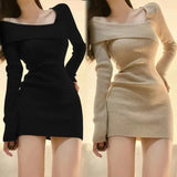 2025 Autumn And Winter New Dress Dress With The Hips Hottie Inside The French Short Skirt Female Mother Dress