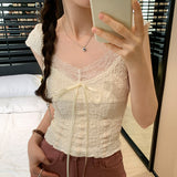 French Lace Babes Sling Lace-Side Vest Women Summer New V-Neck Collar Collar Collar Collar Small Short Outside Wear