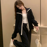 923 # Net Red Sports Set Female Autumn Student Korean Version Of Loose Fashion Leisure Two Sets Of Running Clothes