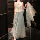Water Cloud Summer New Chinese Style Silk Coat Vest Suit Women Two-Piece Skirt Tide
