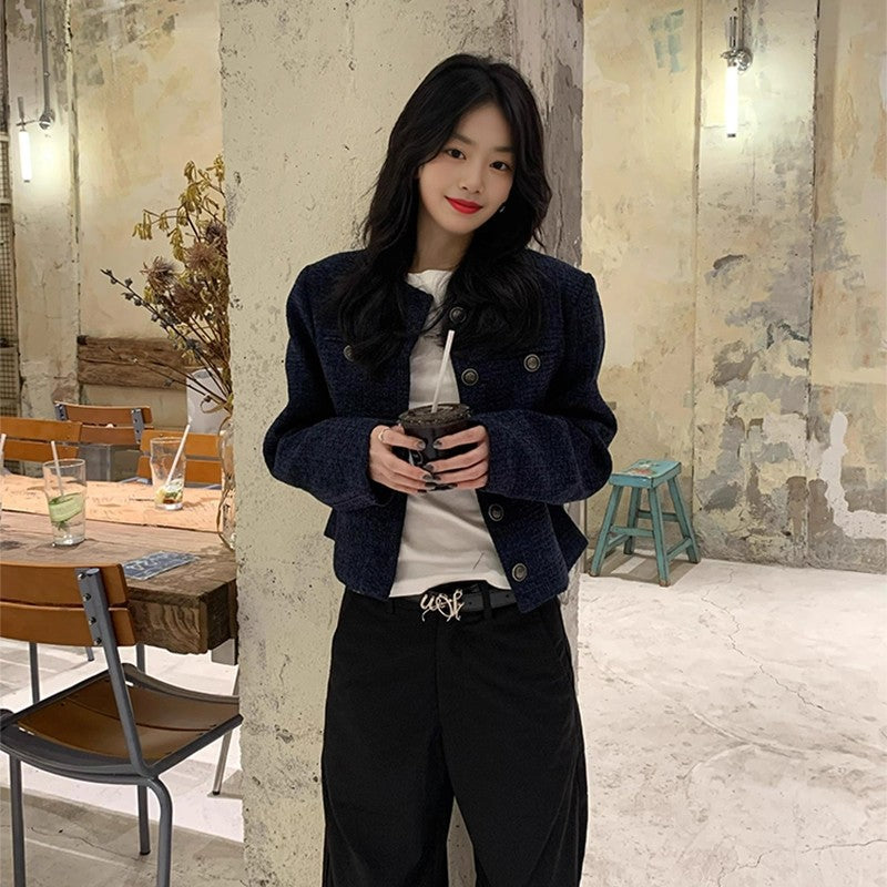 French Temperament Small Scented Coat Woman 2025 Autumn High-End Feeling Super Good-Looking Small Short Cardigan Blouse Tide
