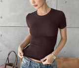Underdastic Slimmed Short-Sleeved T-Shirt Women's Version Of The New Ins Thin Short Fashion Top Woman Trend